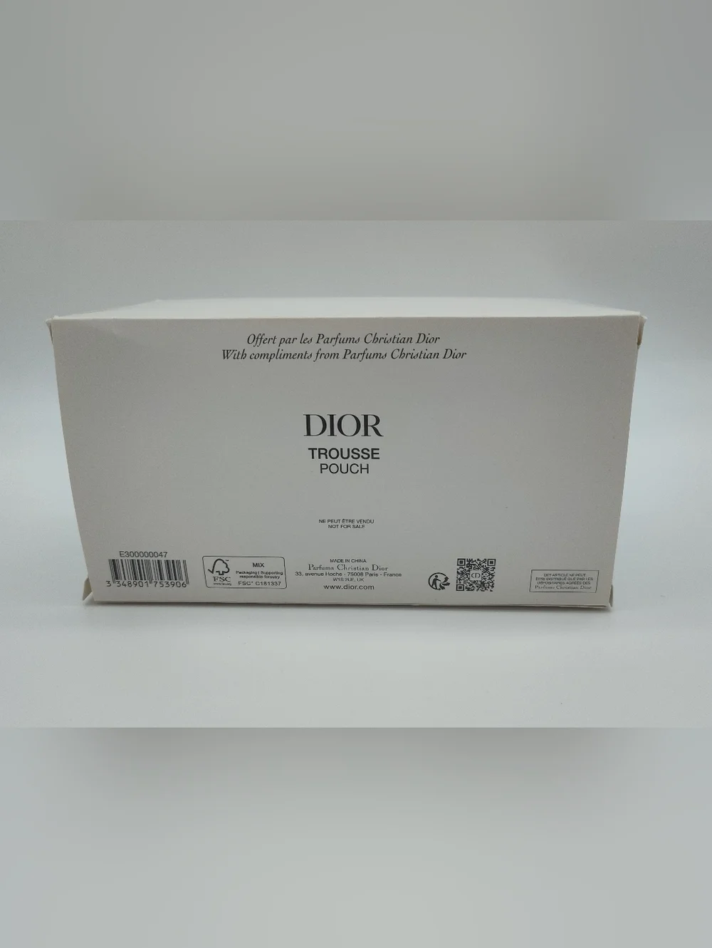 DIOR Beauty White Canvas Trousse Pouch Zip Cosmetic Bag Box Gift Set NIB